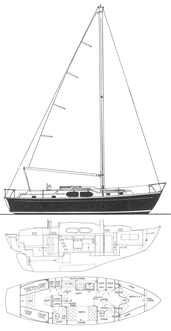 CARIBBEAN 35 (CHRIS-CRAFT) drawing
