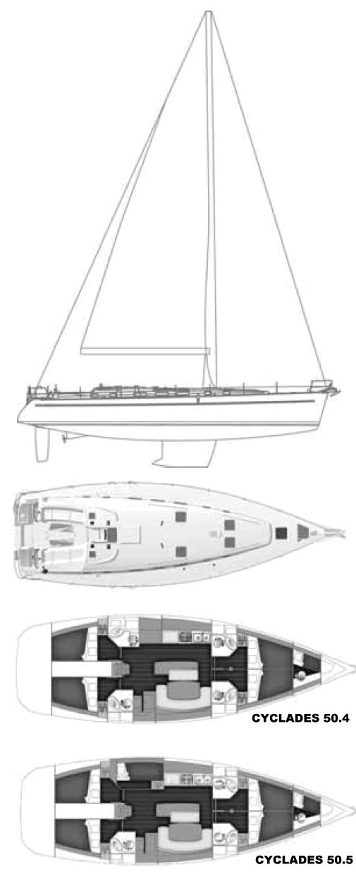 CYCLADES 50.5 (BENETEAU) drawing