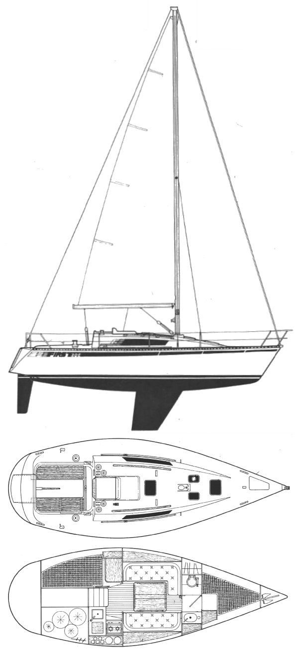 FIRST 30 E (BENETEAU - BERRET) drawing