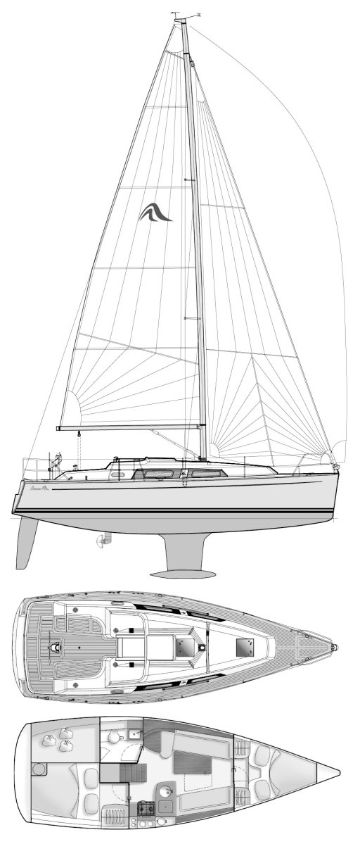 HANSE 325 drawing