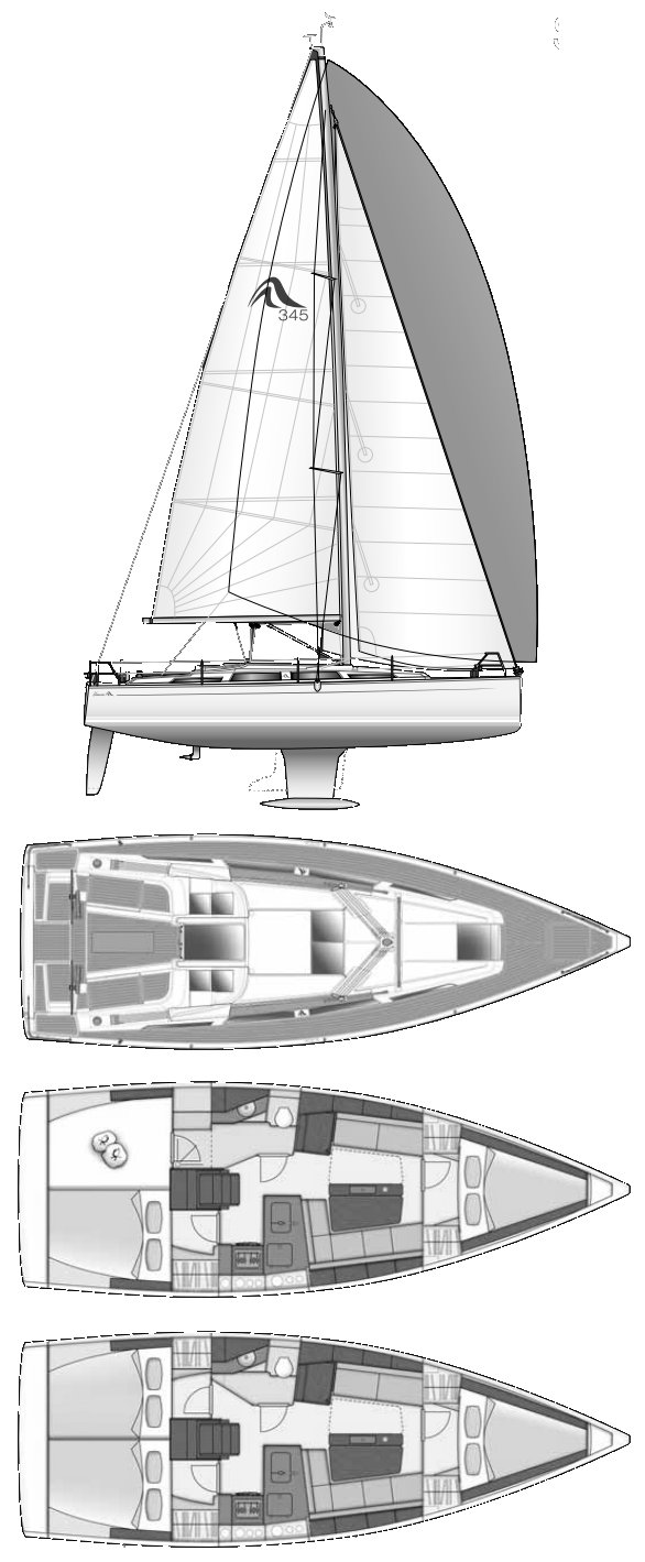 HANSE 345 drawing