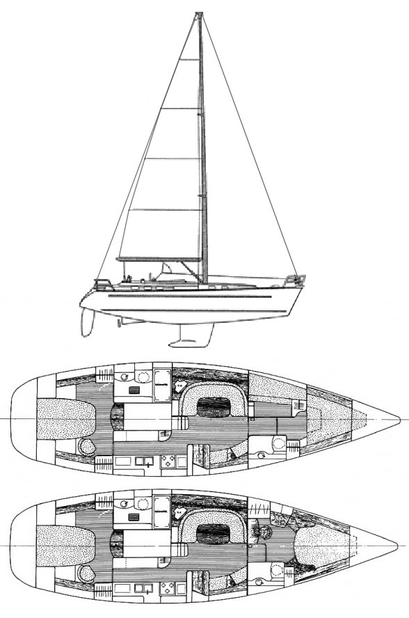 SailboatData.com - OCEANIS 44 CC (BENETEAU) Sailboat