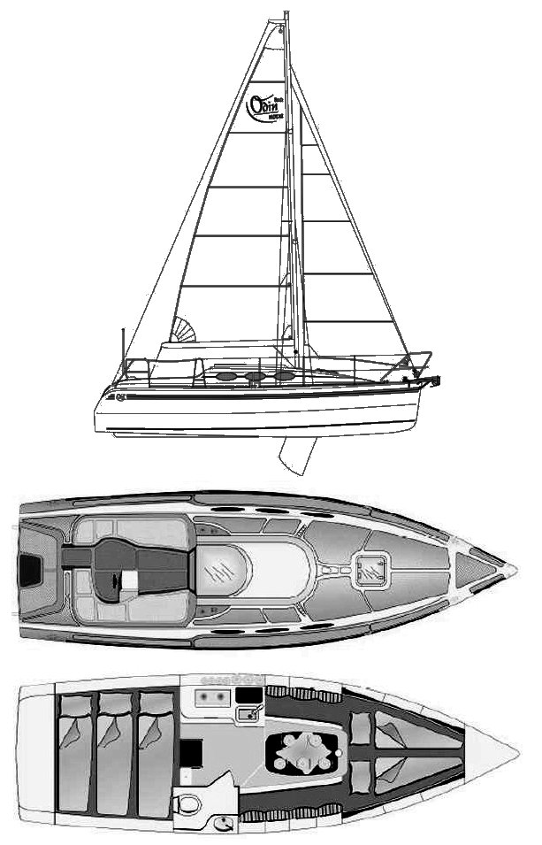 SailboatData.com - ODIN 820 Sailboat sailboat interior diagram 
