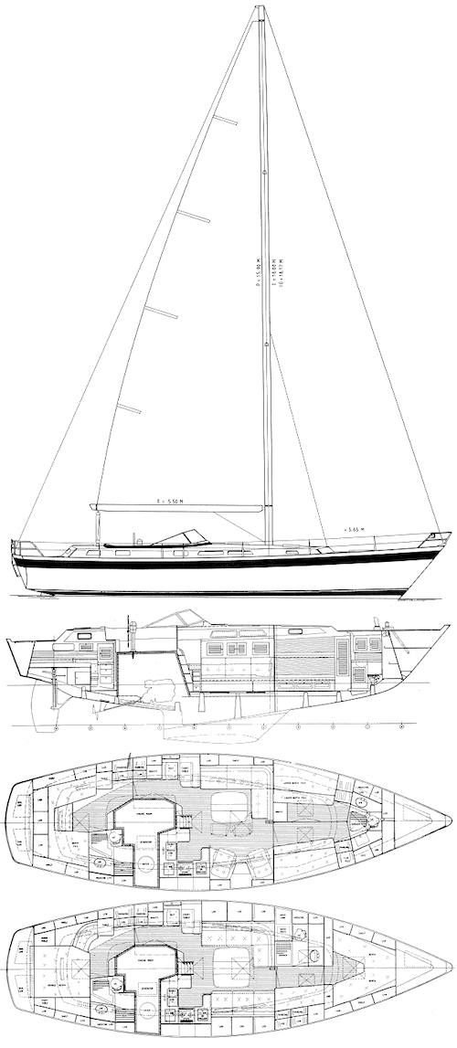 HALLBERG-RASSY 45 drawing